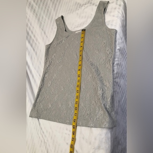 Chicos Silver Foil Lace Contemporary Basic Knit Tank Top Size 1 Small - Picture 9 of 16